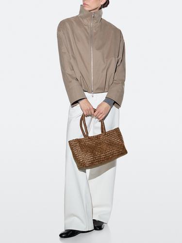 Zara Medium braided nappa leather tote bag - Leather