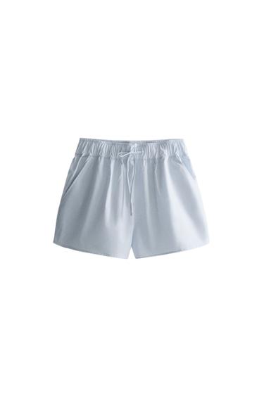 STRIPED SHORTS - أزرق الخاص بـ Zara