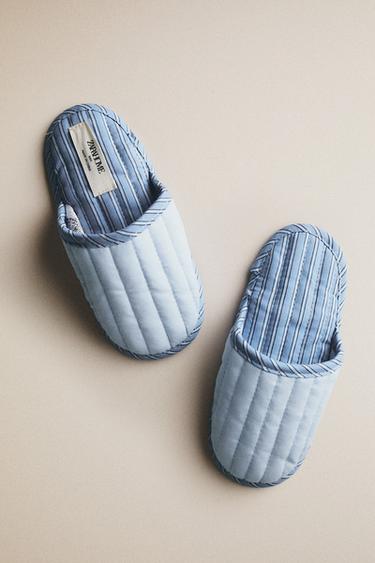 CHILDREN'S STRIPED MULE SLIPPERS - Blue by Zara - Image 4