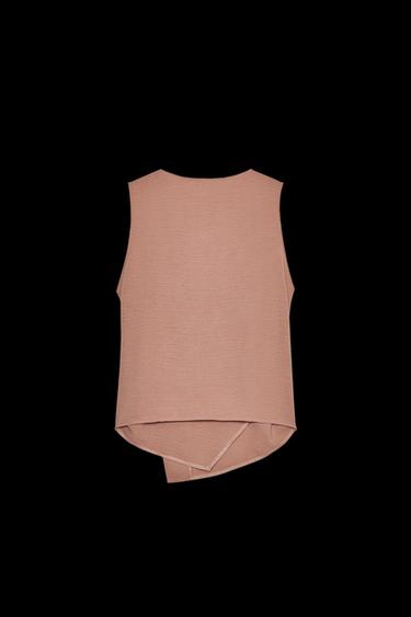 CROSSOVER FLOWING WAISTCOAT TOP - Brown by Zara