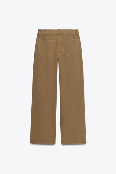 LOW-RISE CHINO TROUSERS - Brown by Zara - Image 7