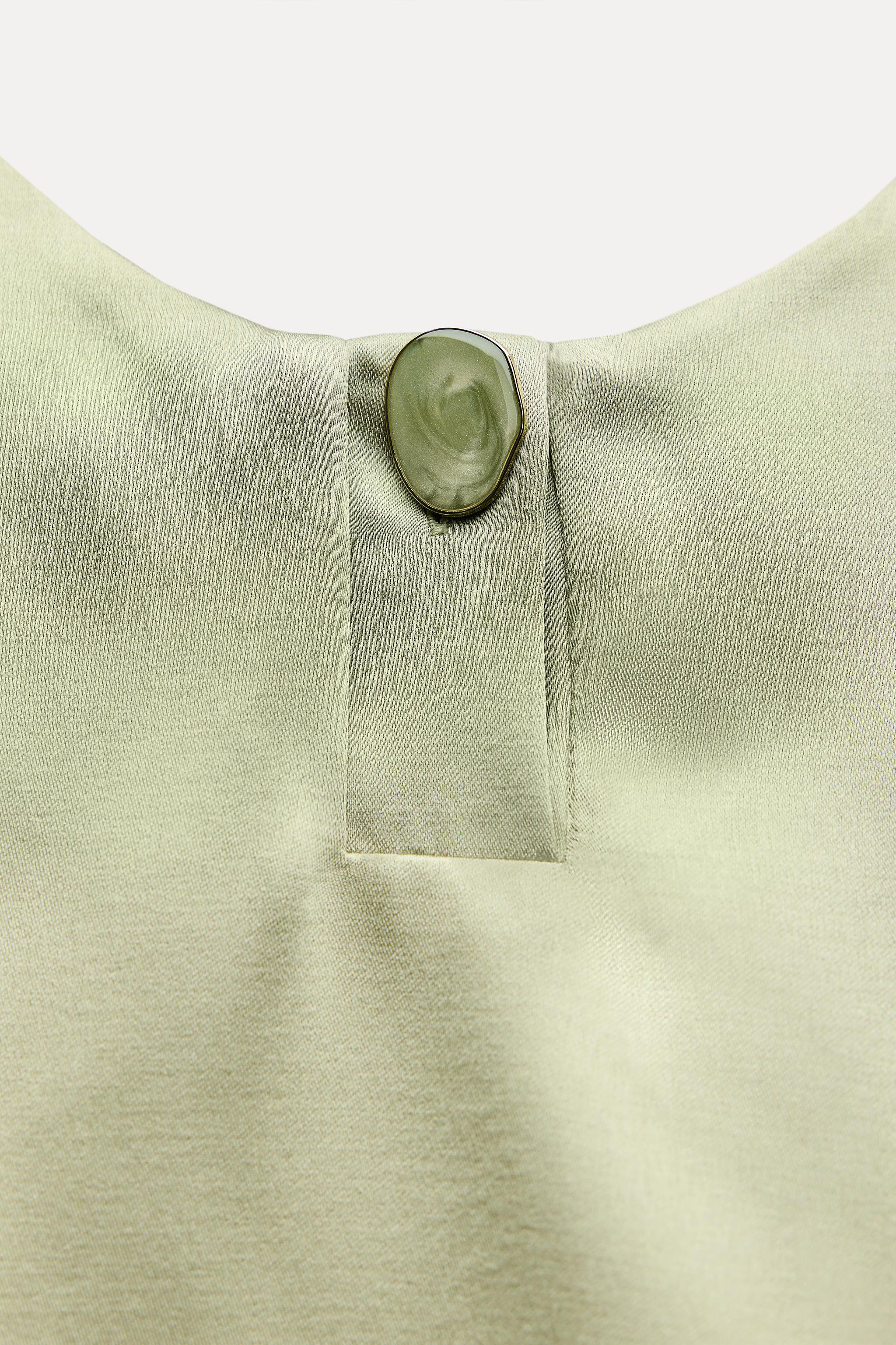 BALLOON SATIN TOP - Light green | ZARA United States BALLOON SATIN TOP - Light green | ZARA United States