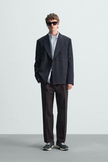 COTTON/WOOL PLEATED TROUSERS - Earth by Zara - Image 0