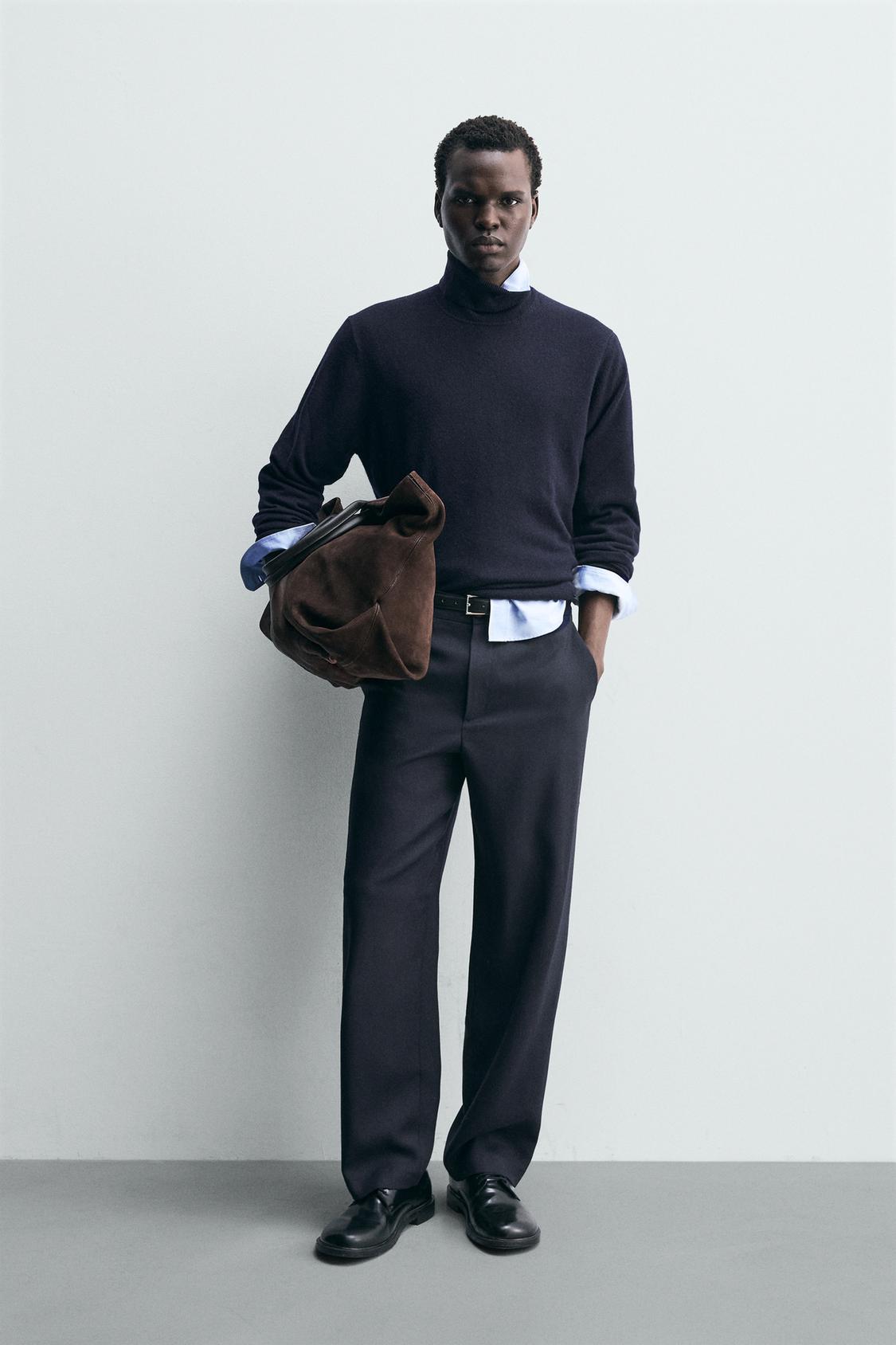 БРЮКИ ПРЯМОГО КРОЯ ИЗ 100% ШЕРСТИ ZARA