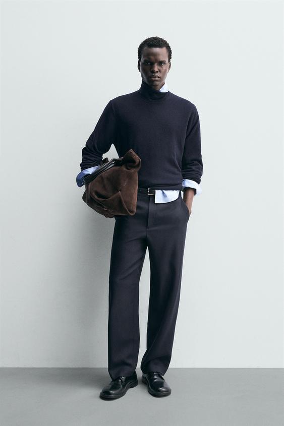 STRAIGHT FIT WOOL PANTS