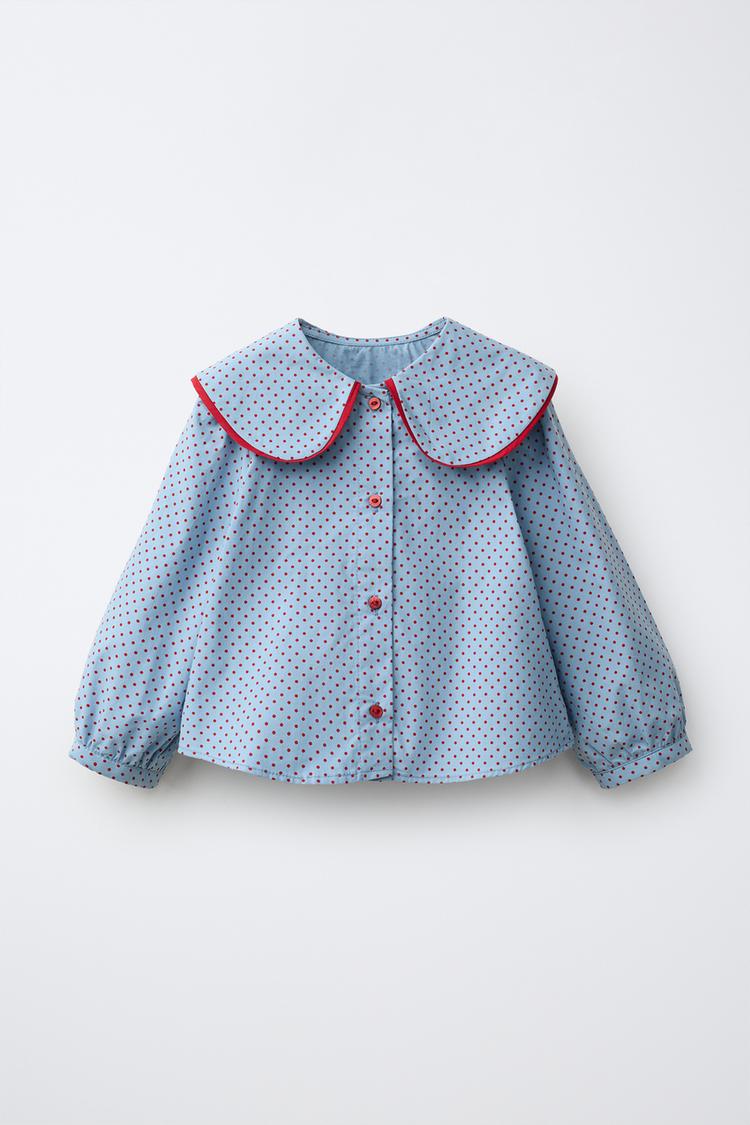 Camisa de lunares con cuello Peter Pan 4