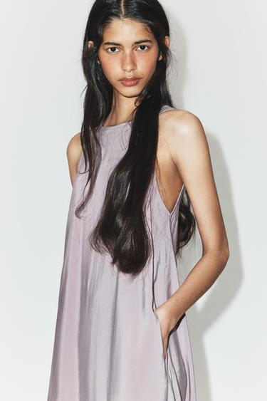 VESTIDO MIDI FLUIDO - Malva empolvado de Zara