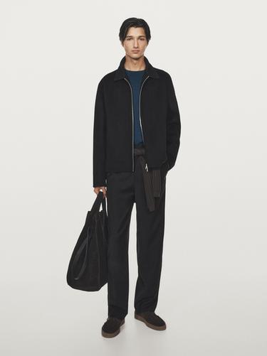 Pantalon slim 100 % coton - Bleu marine de Zara