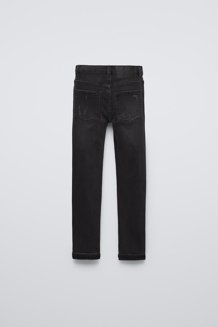 ダメージ加工スキニーデニムパンツ - ブラック | ZARA Japan / 日本 