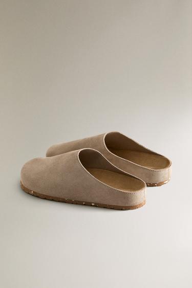 MINIMALIST LEATHER CLOGS - Grey by Zara - Image 3