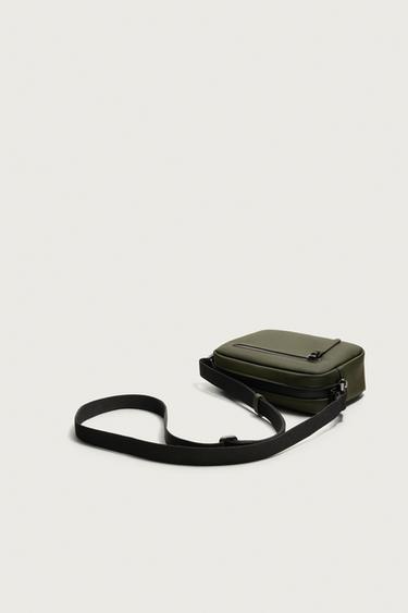 RUBBERISED CROSSBODY BAG - Khaki Green by Zara