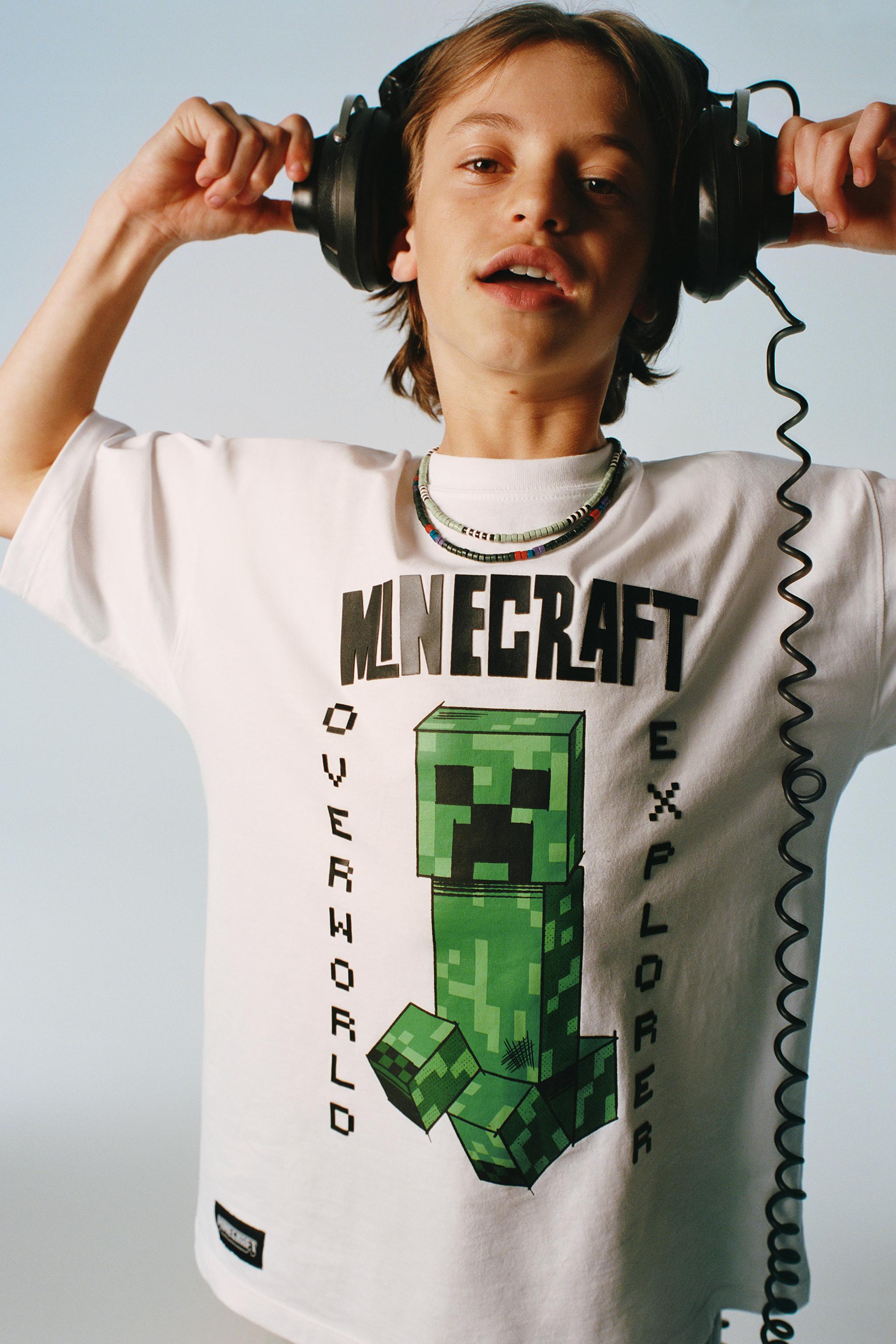 まあ MINECRAFT © MOJANG AB. ™ PRINT T-SHIRT - White | ZARA United