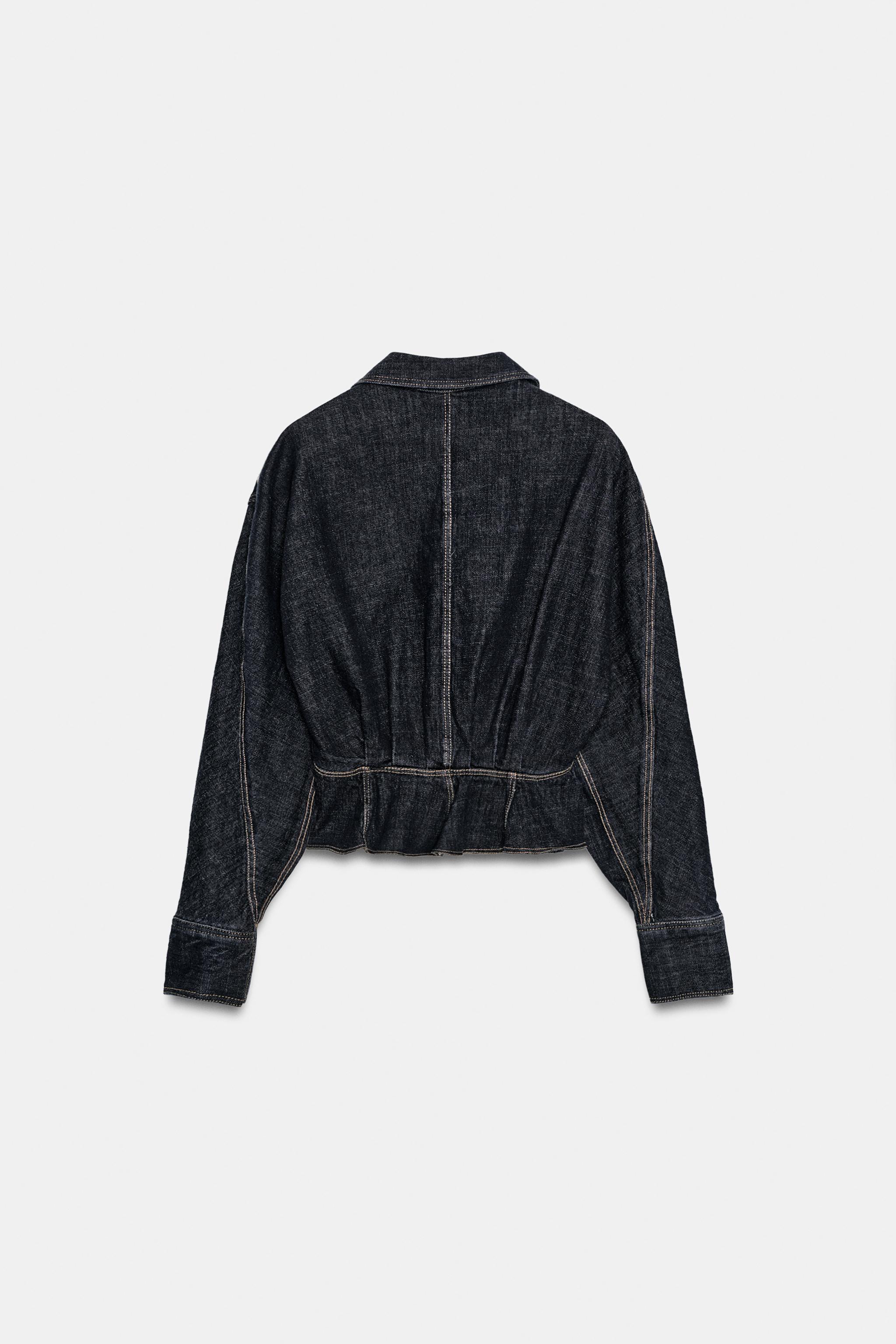 Z1975 DENIM PEPLUM SHIRT - Blue | ZARA United States