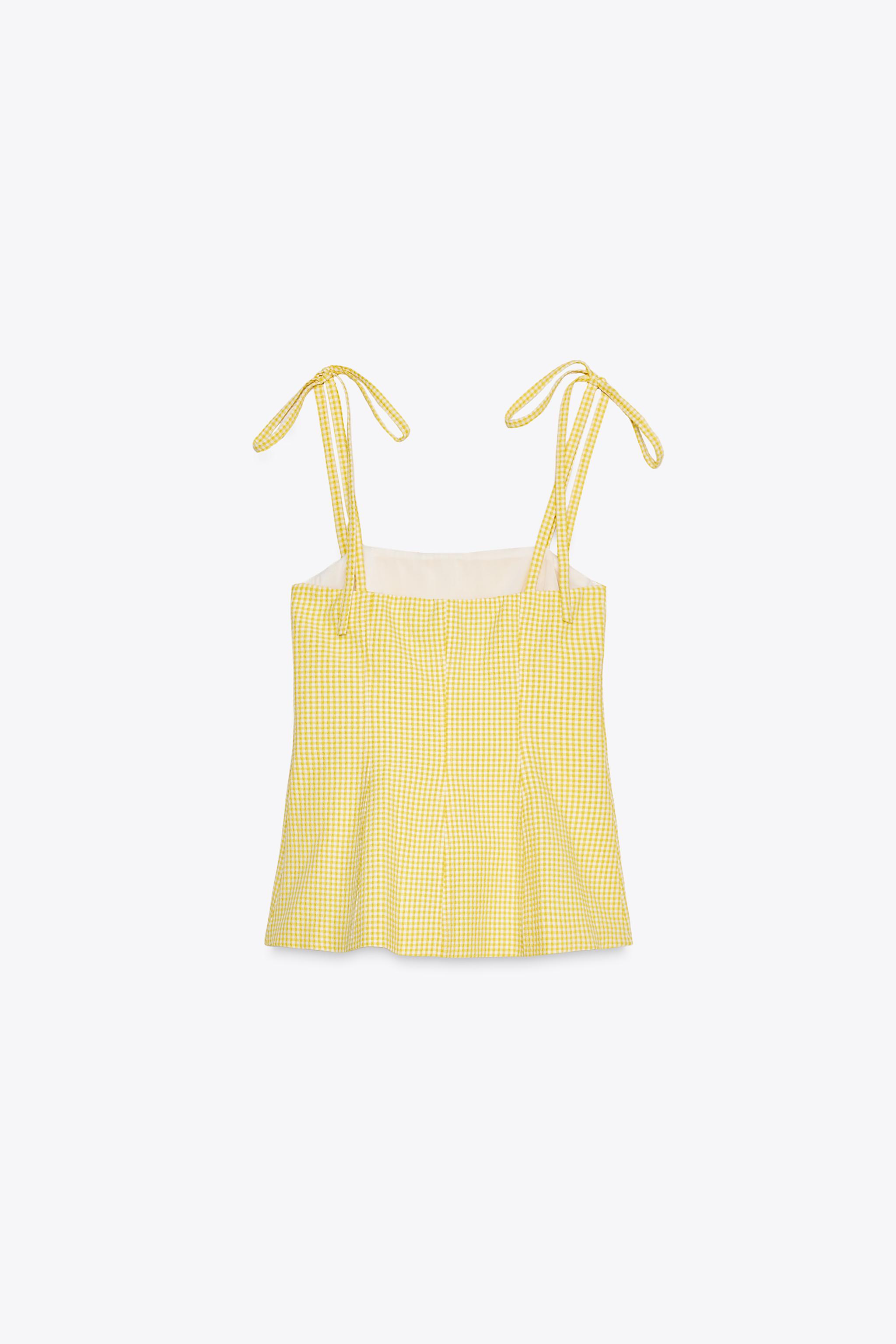 yellow gingham crop top