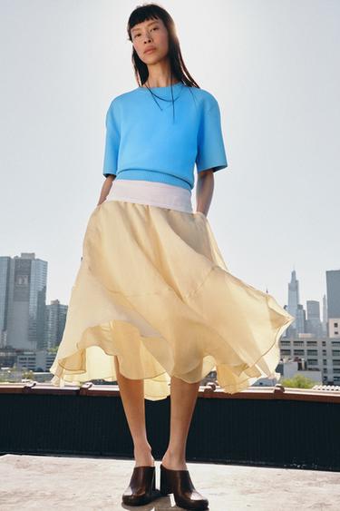 Zara ZW COLLECTION CAPE SKIRT - Butter - Image 0