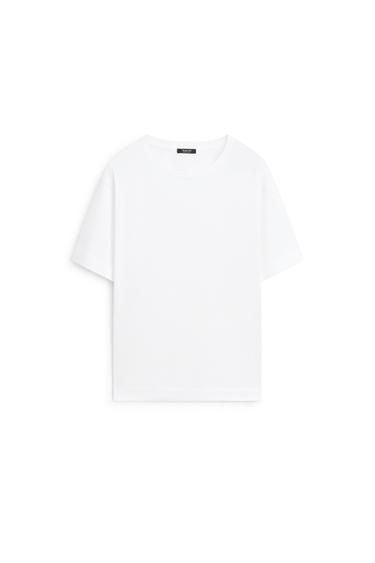 T-shirt 100 % coton - Blanc de Zara