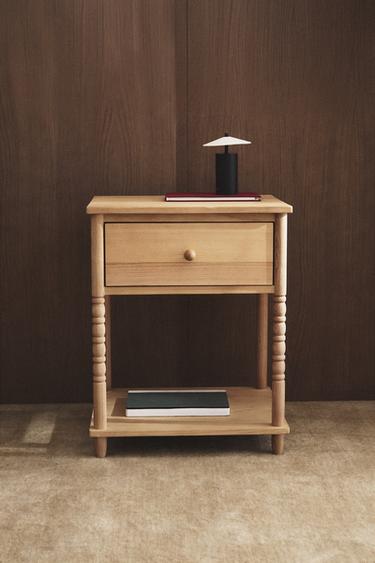 TABLE DE CHEVET EN BOIS - Beige clair de Zara