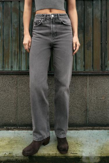 JEANS TRF MOM FIT ΨΗΛΟΜΕΣΟ - Γκρι ανθρακί του Zara