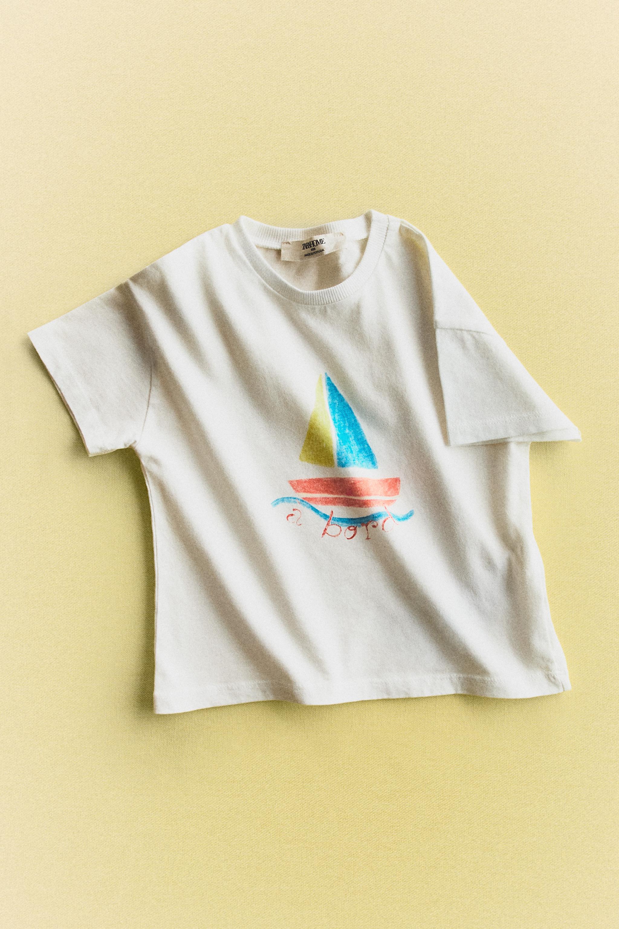 KIDS' "A BORD" T-SHIRT — Oyster-white