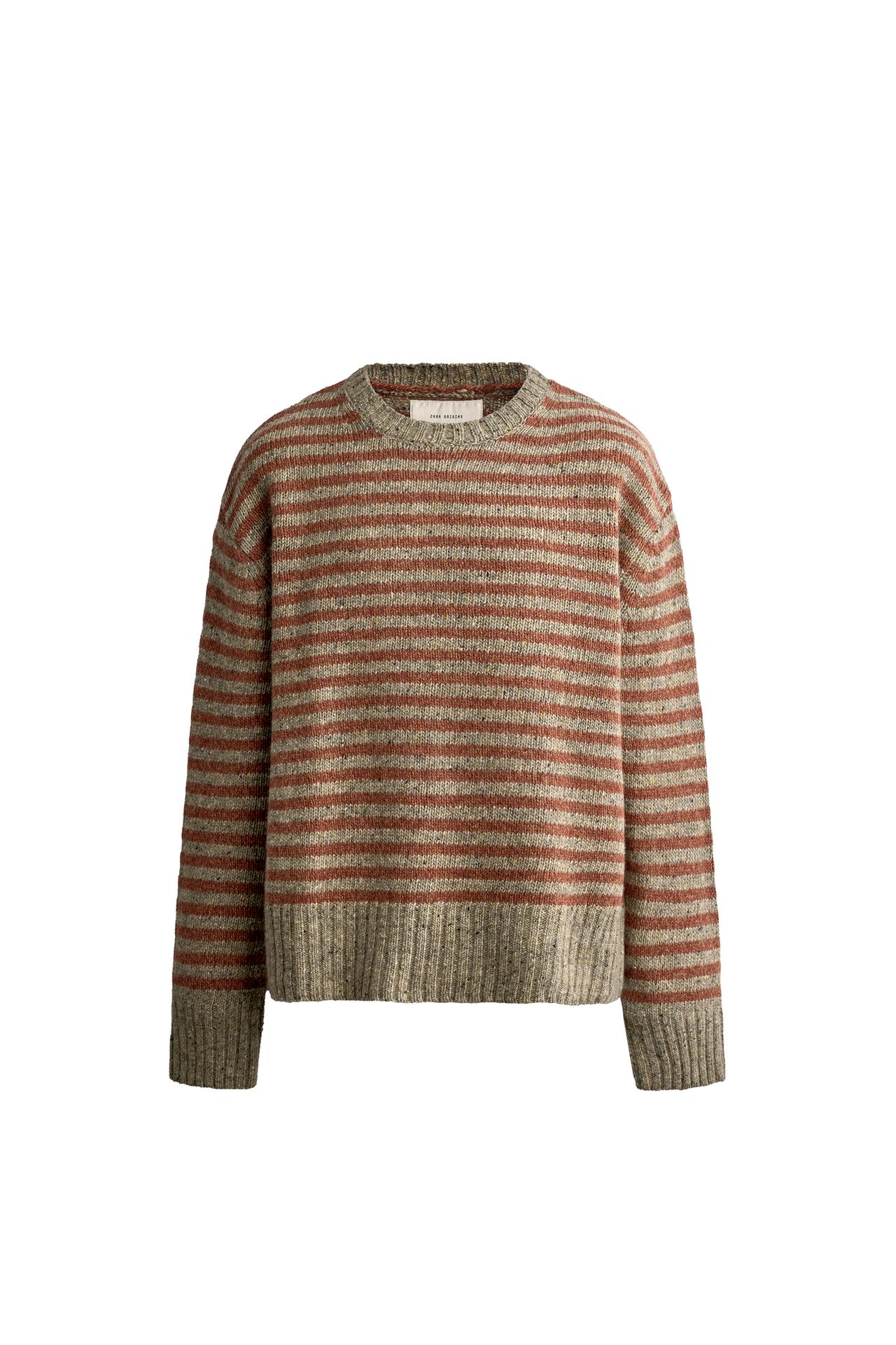 FLECKED STRIPED JACQUARD JUMPER