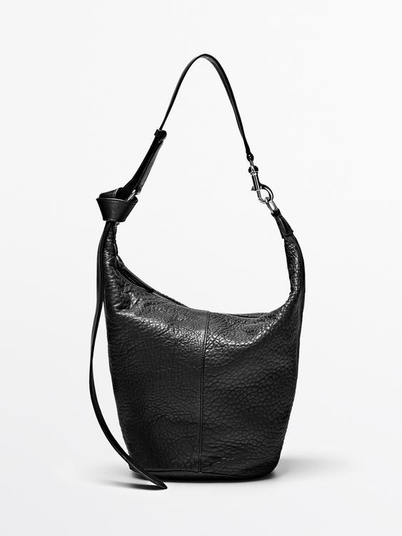 Nappa leather bucket bag