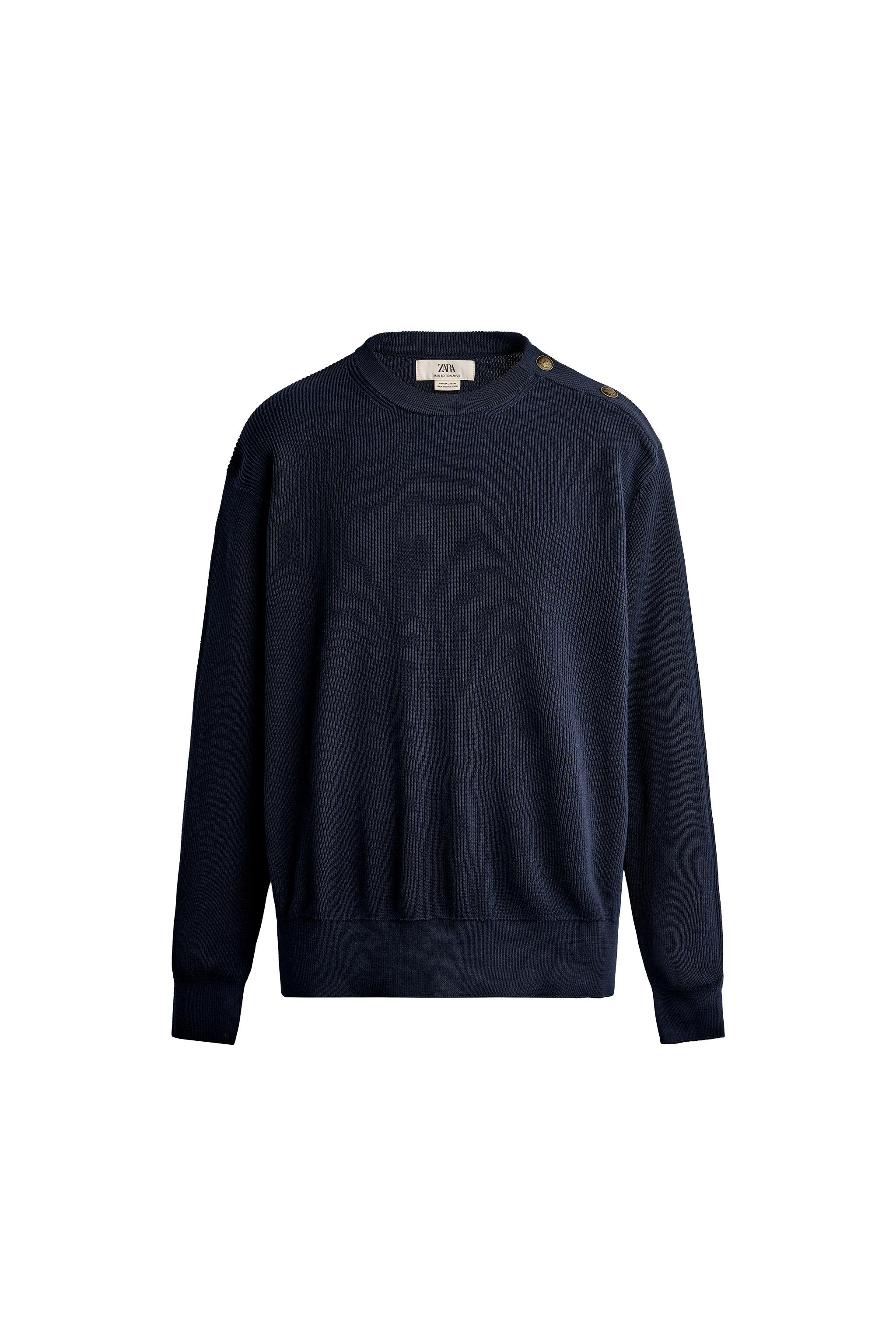 REGULAR FIT BUTTON SHOULDER SWEATER