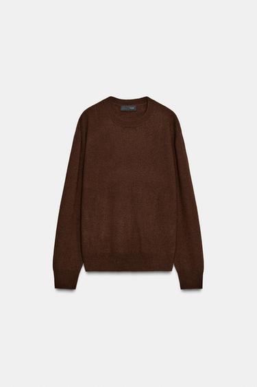 PULL 100 % LAINE ULTRA-DOUCE MANCHES LONGUES - Marron de Zara - Image 5