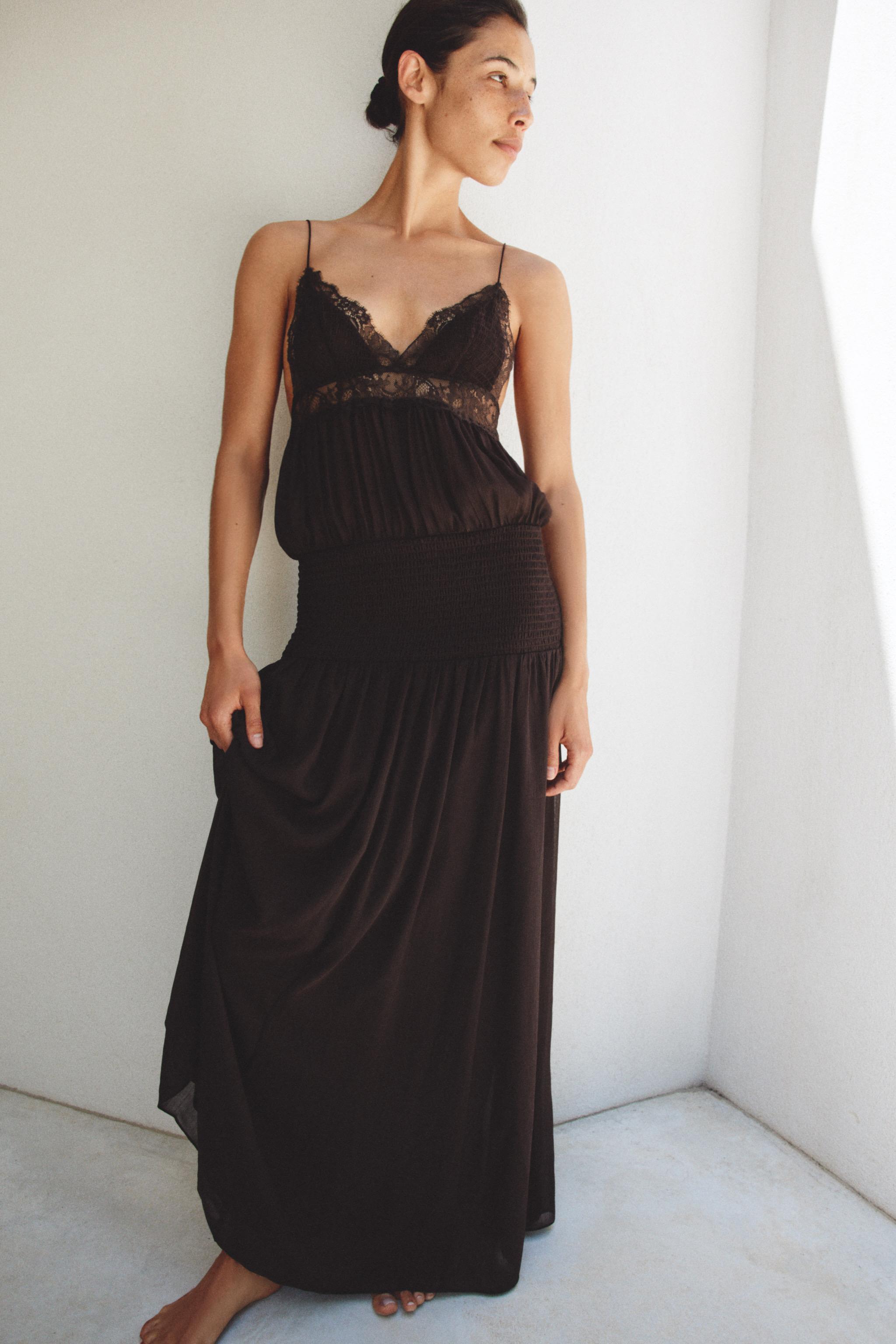 Женские платья Zara LACE STRAP DRESS — фото 2