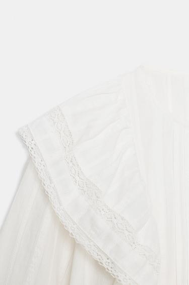 CHEMISE ROMANTIQUE À VOLANTS - Blanc cassé de Zara - Image 6