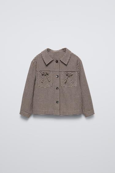 CHEMISE À CARREAUX - Chocolat de Zara