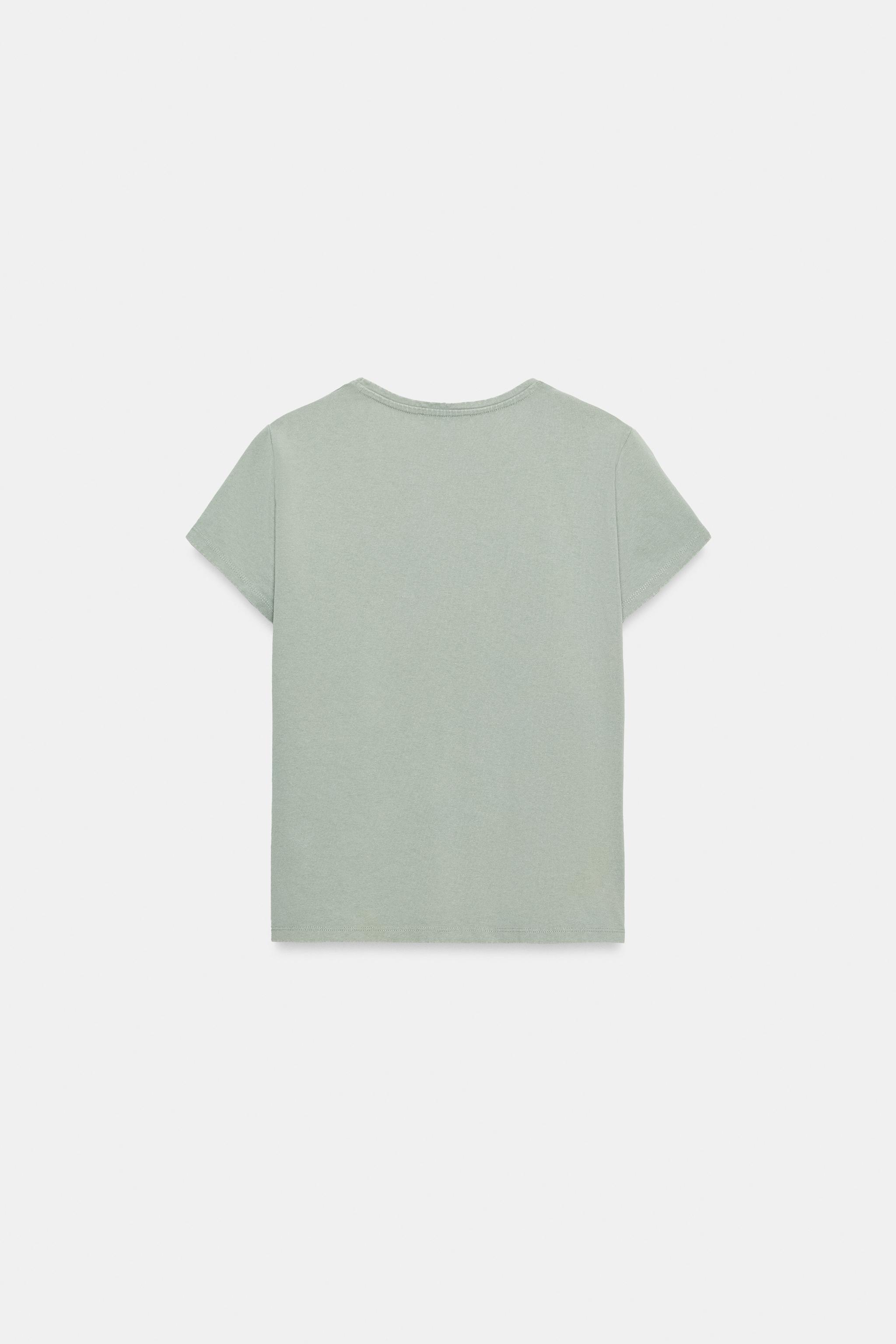 KISA KOLLU PAMUKLU T-SHIRT - Görsel 6
