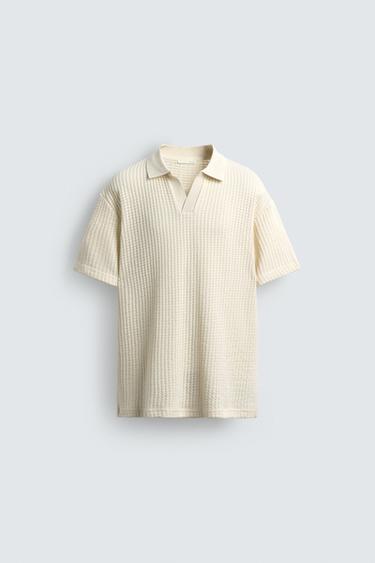 პოლო მაისური სტრუქტურული - Zara-ს Oyster-white