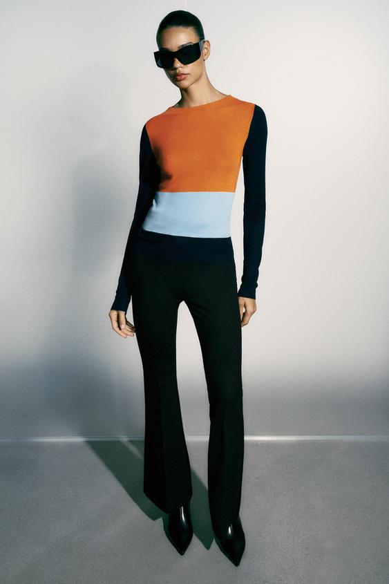 COLOUR BLOCK FINE KNIT TOP - Multicoloured by Zara - Image 0