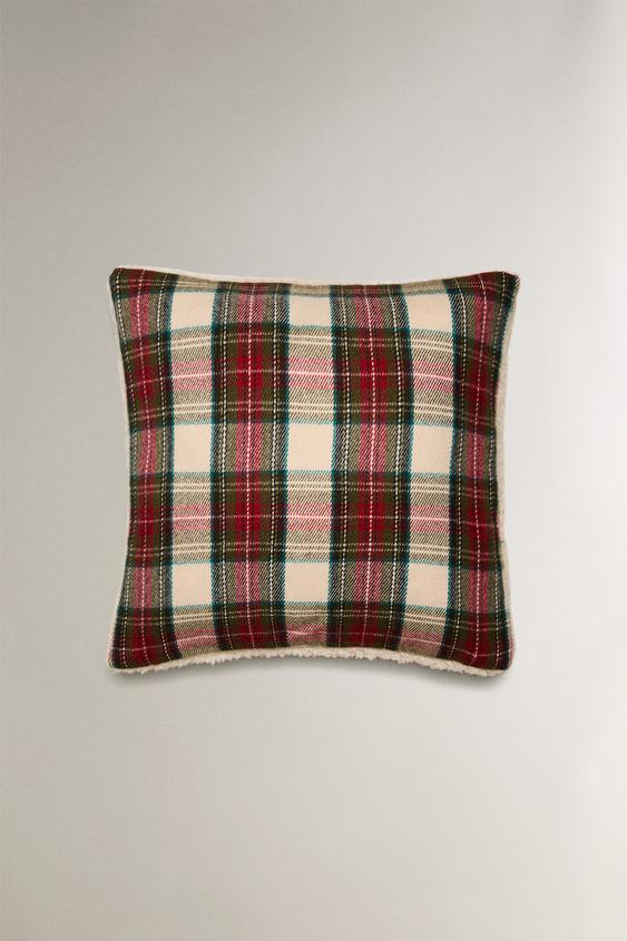 CHRISTMAS TARTAN CUSHION COVER