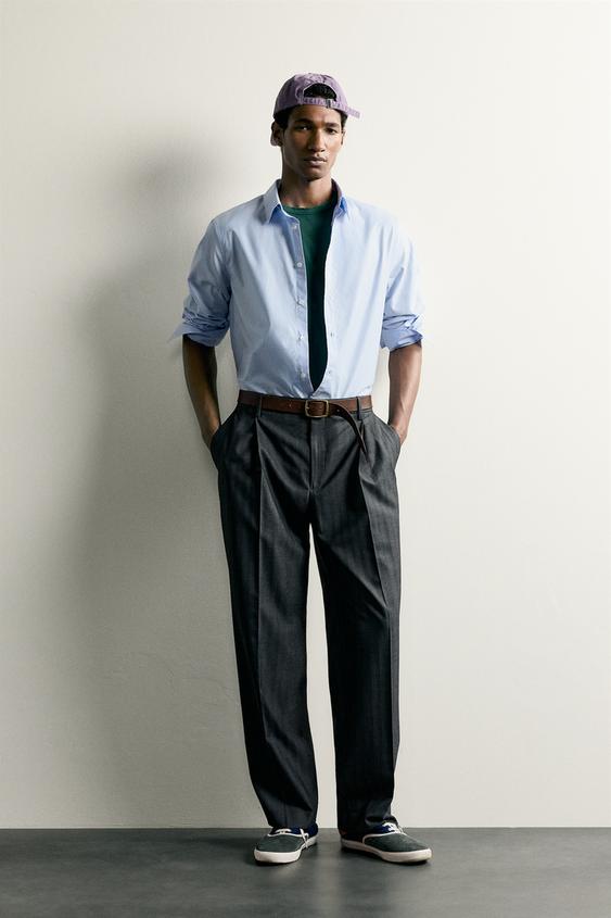 RELAXED FIT COTTON SHIRT - Pastel blue by Zara - Image 0