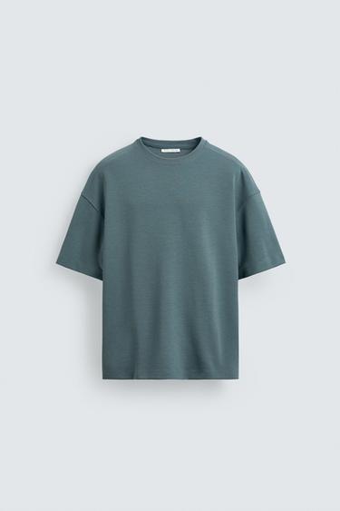 SWEAT COUPE RELAX INTERLOCK - Bleu canard de Zara
