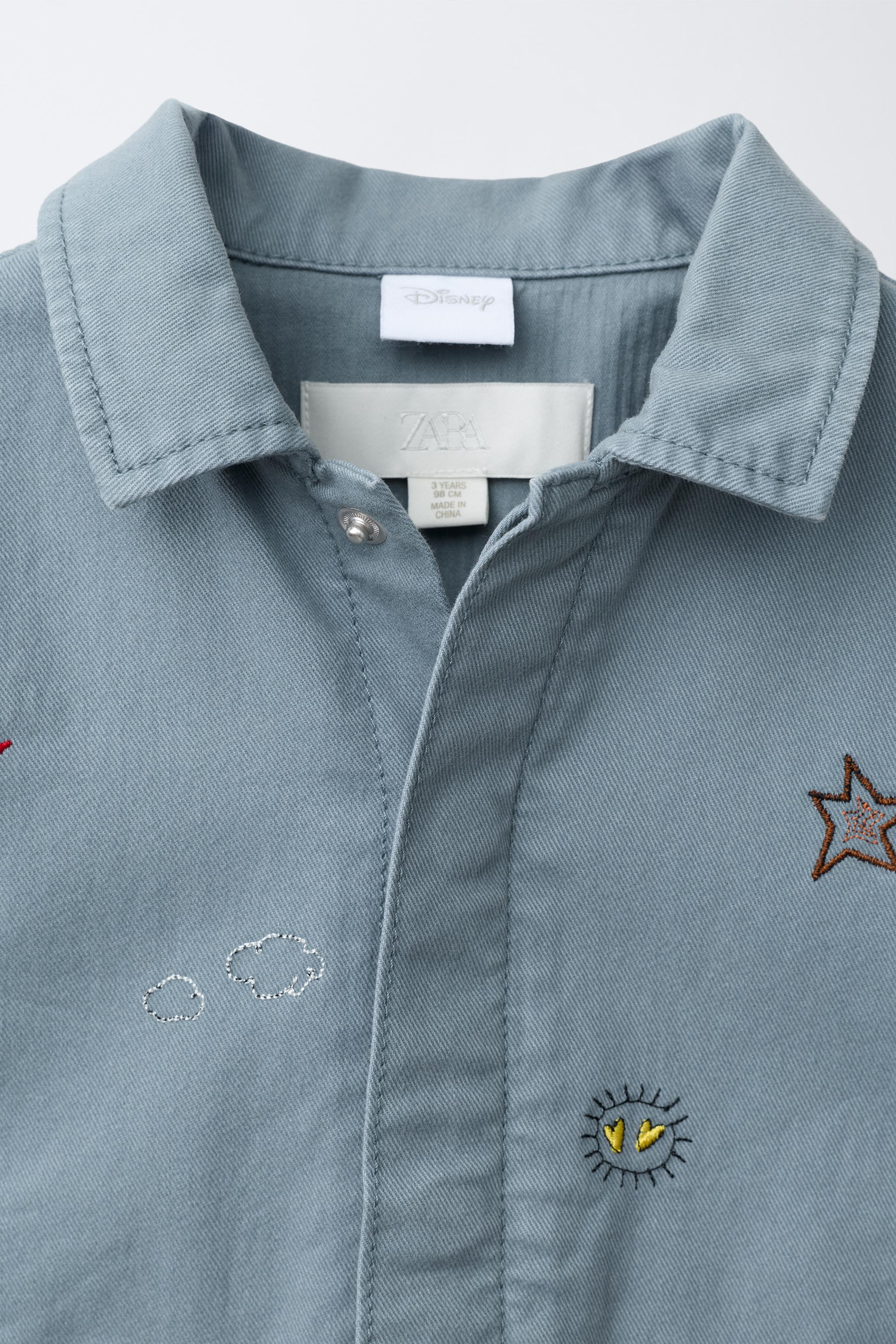 Детские рубашки Zara MICKEY MOUSE © DISNEY EMBROIDERED OVERSHIRT — фото 4