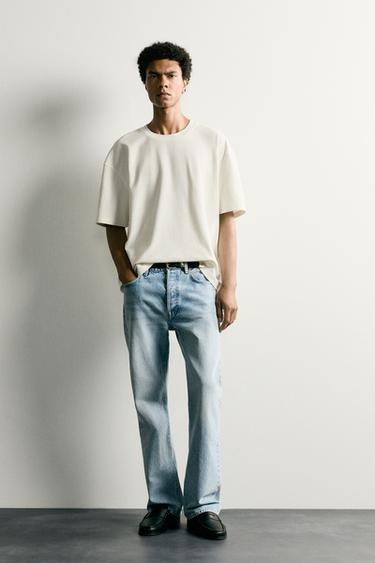 ФУТБОЛКА RELAXED FIT З ШВОМ - Сірувато-білий Zara - Зображення 0