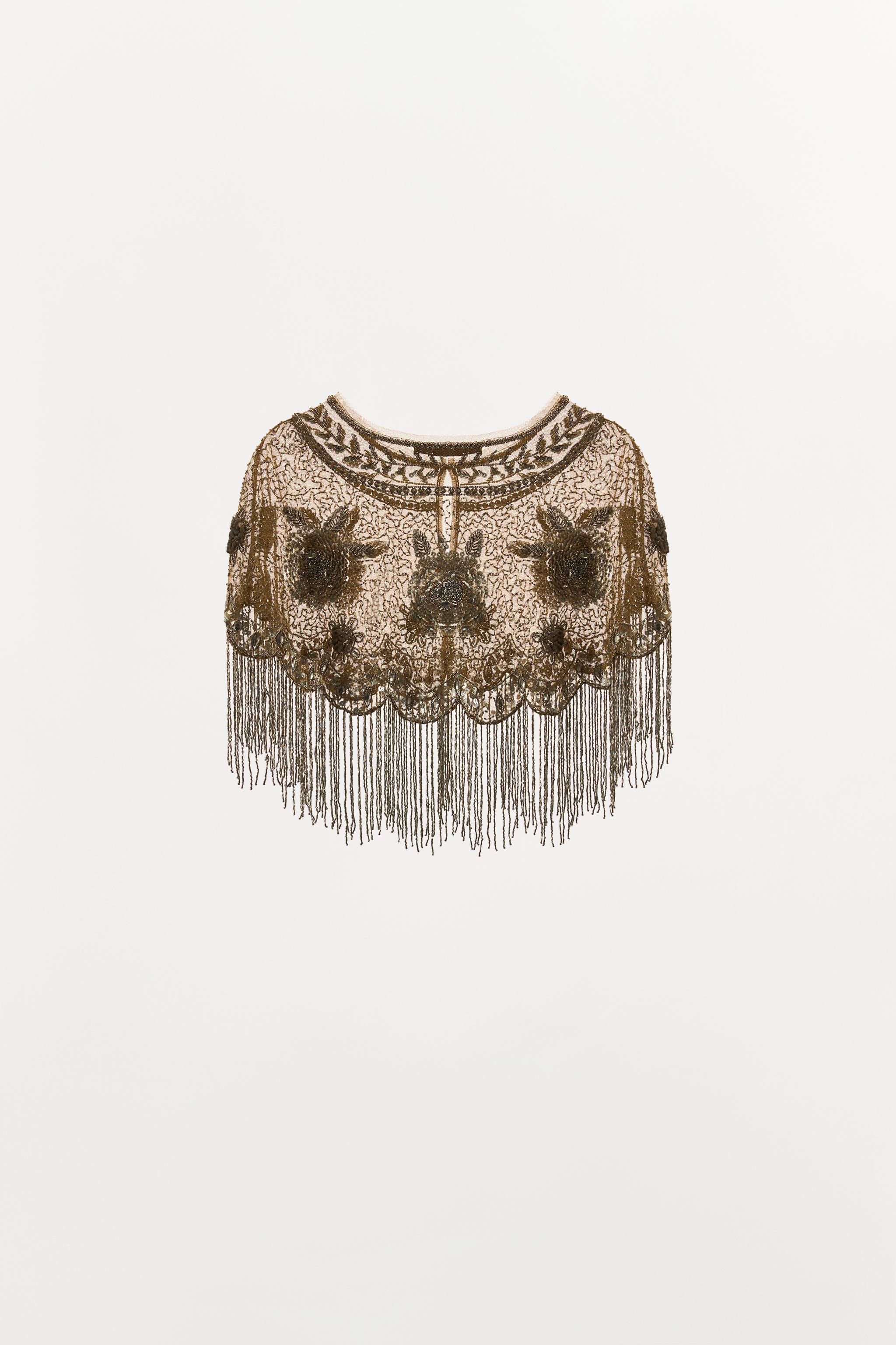 CAPE BRODERIES FANTAISIE FRANGES