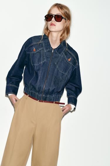 BLOUSON BOMBER EN DENIM Z1975 - Bleu de Zara - Image 4