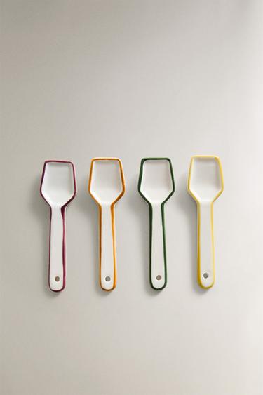 PACK COLHERES PEQUENAS GELADO GRÉS BORDA CONTRASTE (PACK DE 4) - Branco da Zara