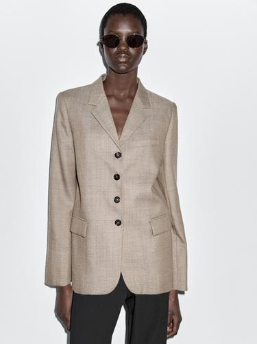Zara Flecked 100% wool blazer - Beige