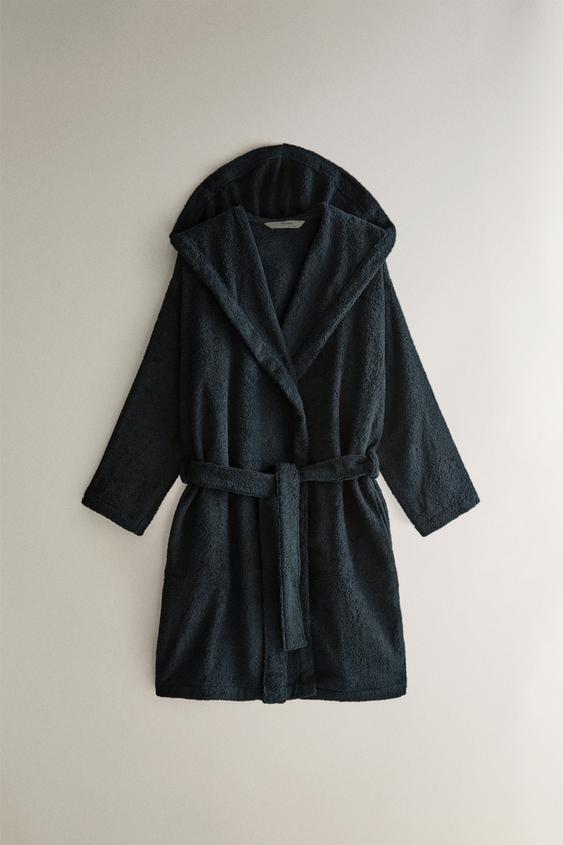 HOODED BATHROBE (360 GXM²) - Navy blue by Zara - Image 0