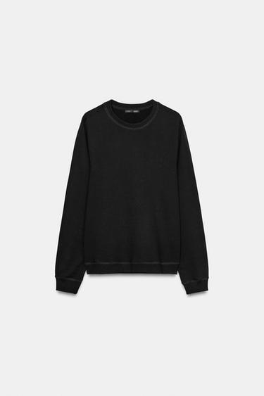 SUDADERA MANGA LARGA - Negro de Zara - Imagen 0