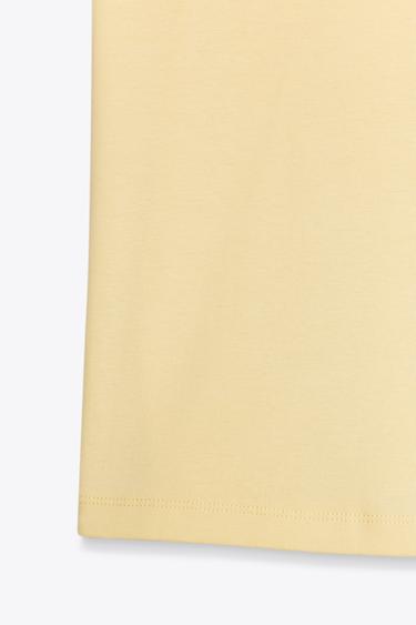 T-SHIRT WITH BACK SEAM - Yellow by Zara - Image 5