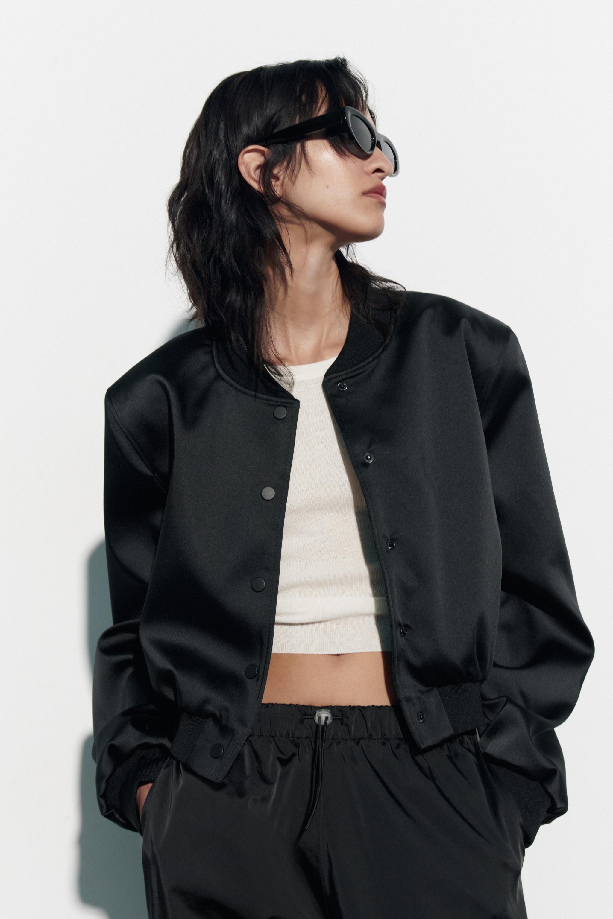 Chaqueta bomber clearance negra mujer