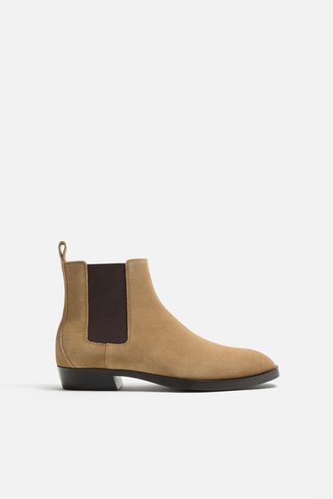 POINTED LEATHER CHELSEA BOOTS - Sand Brown by Zara