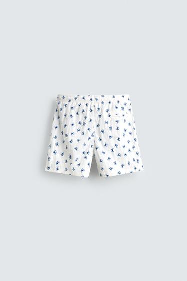 MAILLOT DE BAIN MI-LONG CRABES - Blanc de Zara - Image 1