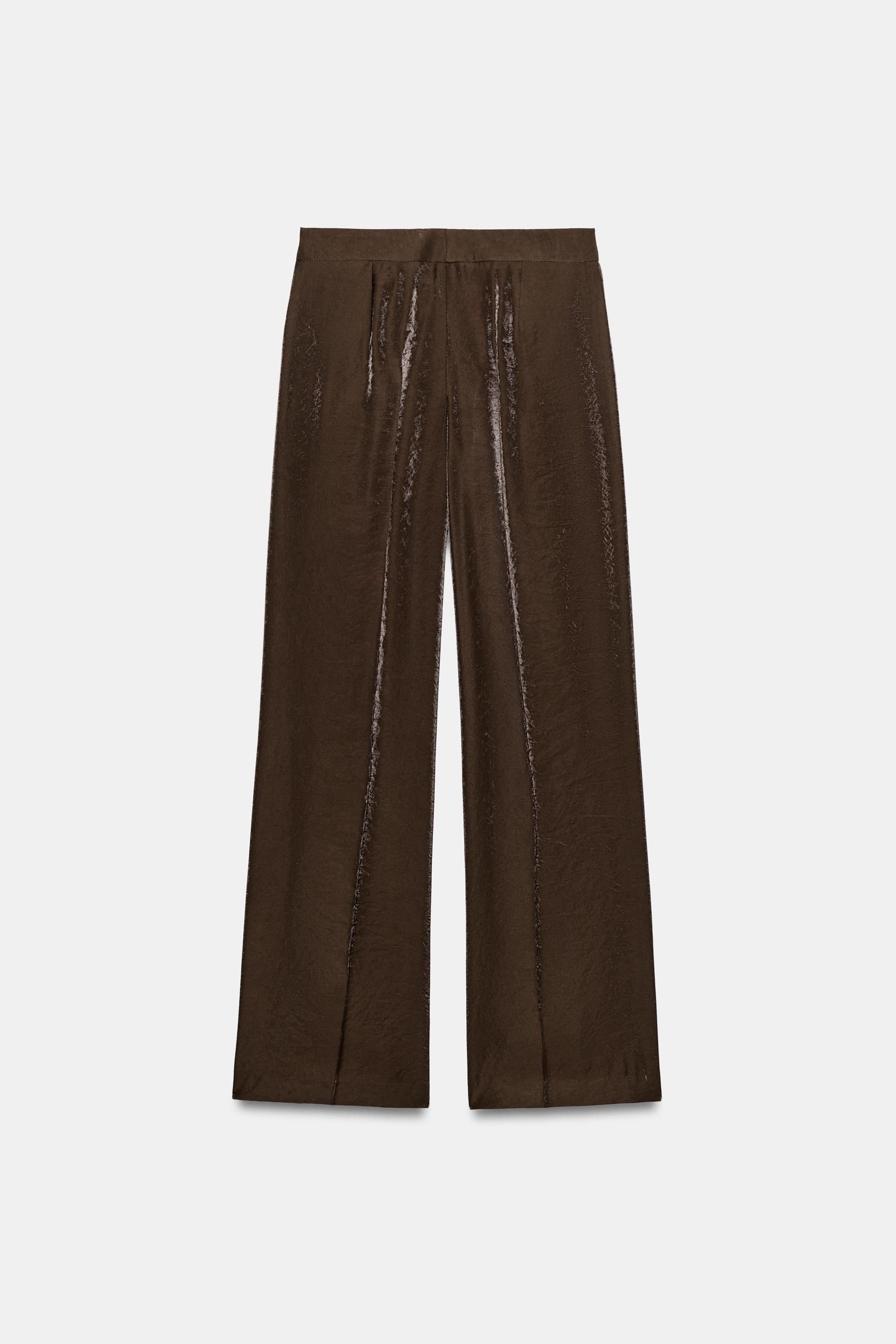 PARLAK GÖRÜNÜMLÜ DÜZ PANTOLON - Görsel 7