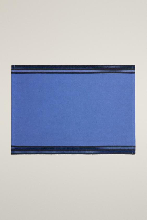 PLACEMAT WITH BORDER - Blue by Zara - Image 0